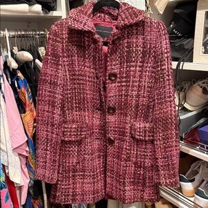 Banana Republic Pink Dark Purple Tweed Coat